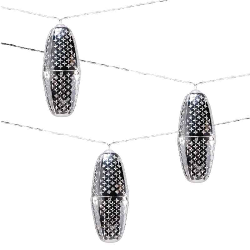 Silver Metallic Marrakesh Star Solar String Lights, 10 pc.